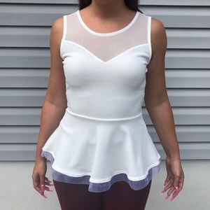 🤍 Charlotte Russe 🤍 White Sweetheart Peplum Top